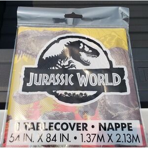JURASSIC WORLD PLASTIC TABLE COVER‎ 54" x 84 " BRAND NEW